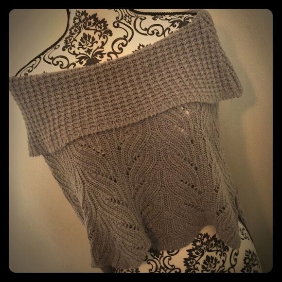 Vintage Say What? USA Cropped Sweater Poncho OS - Picture 2 of 7